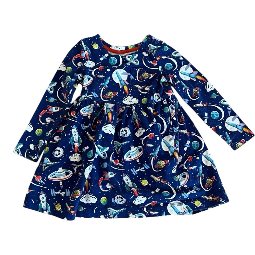 Mini Boden Space Jersey Printed Dress